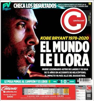 Kobe Bryant robó las portadas alrededor del mundo