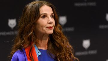 MADRID, SPAIN - FEBRUARY 25: Actress Victoria Abril attends a press conference for her Honorary Feroz Award 2021 at Cetro de Arte de Alcobendas on February 25, 2021 in Madrid, Spain. (Photo by Juan Naharro Gimenez/Getty Images)