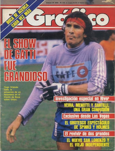 Gatti fue todo un fenómeno mediático acaparando portadas en una de las revistas de fútbol más importantes de Argentina, El Gráfico. 