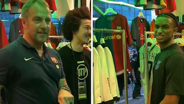 El Barça se va a una tienda de camisetas y vean la que escogió Flick: no lo dudó