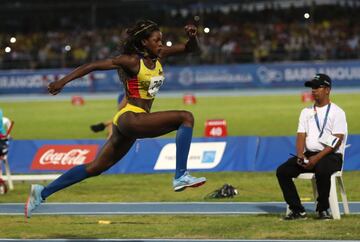 Caterine Ibargüen gana la medalla de oro en el salto triple de los Juegos Centroamericanos y del Caribe Barranquilla 2018. Urrutia fue medalla de plata