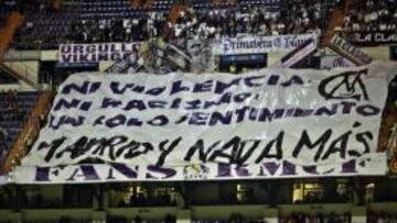 La pancarta mostrada en los últimos encuentros.