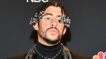 Bad Bunny posa en el backstage de los Billboard Music Awards 2020, transmitidos el 14 de octubre de 2020 en el Dolby Theatre de los &Aacute;ngeles, CA.