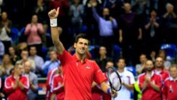 Novak Djokovic celebra su triunfo.