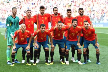 El once inicial de España. 