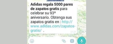 Cuidado con la estafa de las zapatillas de Adidas en WhatsApp