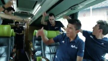 Todo el movistar team con buen ambiente para la contrareloj del Tour Colombia