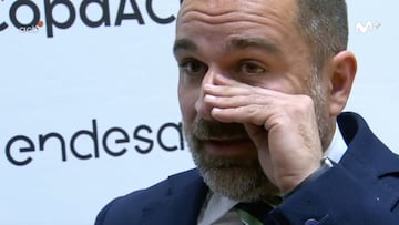 El difícil trago de Carles Duran en plena entrevista: emoción pura tras quedar fuera de la Copa