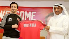 Rui Faria durante su presentaci&oacute;n como nuevo entrenador del Al Duhail SC.