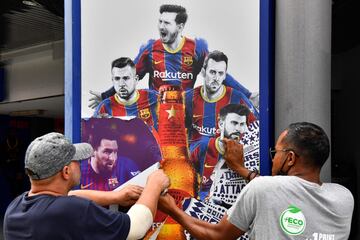 Los operarios del FC Barcelona han dedicado la mañana a quitar las imágenes de Leo Messi de las instalaciones del estadio blaugrana. Messi, ya es historia.