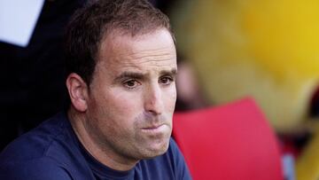 El entrenador del Osasuna, Jagoba Arrasate, en una imagen de archivo. El técnico tuvo que seguir el partido desde una cabina de radio del Bernabéu.