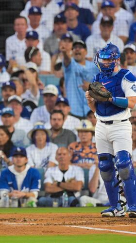 Oct 28, 2025; Los Angeles, California, USA; Toronto Blue Jays first baseman Vladimir Guerrero Jr. (27) celebrates after hitting a two run home run during the third inning against the Los Angeles Dodgers during game four of the 2025 MLB World Series at Dodger Stadium. Mandatory Credit: Jayne Kamin-Oncea-Imagn Images