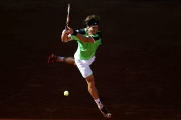 David Ferrer en su partido de cuartos de final frente a Rafa Nadal, que terminó perdiendo por 4-6, 7-6 (3) y 6-0.