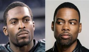 Michael Vick (ex jugador de fútbol americano) y Chris Rock.