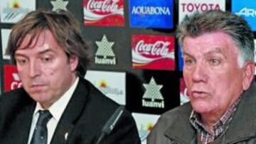 <b>VALEDOR. </b>Máximo Hernández, junto al presidente del Albacete.