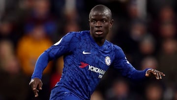 N'Golo Kante, en un partido de Premier League con el Chelsea.
