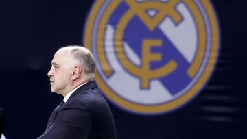 Pablo Laso, entrenador del Real Madrid, durante el partido de Euroliga contra el Zalgiris.