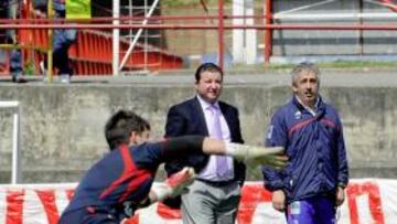 <b>SINTONÍA. </b>Emilio de Dios y Manuel Preciado, durante un entrenamiento en Mareo.