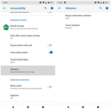 Cómo regular la intensidad de la vibración de tu móvil con Android P