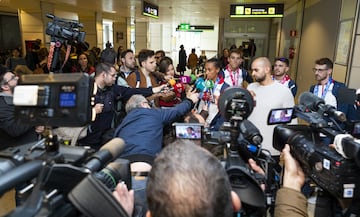 Parte de los medallistas del Europeo de Glasgow a su llegada al aeropuerto de Madrid.
Ana Peleteiro.