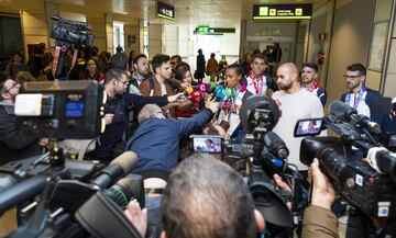 Parte de los medallistas del Europeo de Glasgow a su llegada al aeropuerto de Madrid.
Ana Peleteiro.