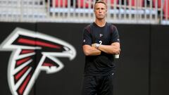 FILE PHOTO: Aug 13, 2021; Atlanta, Georgia, USA; Atlanta Falcons quarterback Matt Ryan (2) on the sideline before their game against the Tennessee Titans at Mercedes-Benz Stadium. Mandatory Credit: Jason Getz-USA TODAY Sports/File Photo