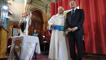 Florentino: "A ver si las oraciones del Padre Ángel nos ayudan a ganar la Decimocuarta"