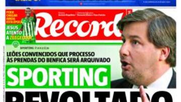 La portada de Record de hoy, con la noticia sobre el inter&eacute;s por Siqueira.