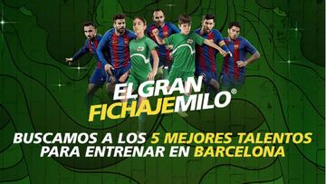 Milo busca cinco talentos para entrenar en la escuela del FC Barcelona