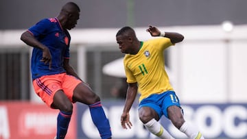 Vinicius, durante el Brasil-Colombia.