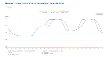 Precio de la luz por horas, 21 de noviembre | ¿Cuándo es más barato y cuándo es más caro el kWh?