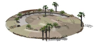 La ciudad de Santa Cruz de Tenerife tiene en el parque de La Granja un pulm¨®n verde de m¨¢s de 60.000 metros cuadrados dentro de la ciudad. Dentro de una plaza del mismo de 2.500 metros cuadrados, el arquitecto Daniel Y¨¢bar dise?¨® un proyecto de skatepark que se integra perfectamente en el paisaje mediante diferentes estrategias como el uso de los colores, la vegetaci¨®n o el uso de rocas de basalto del parque como m¨®dulos. Un lugar de visita obligada en Canarias.