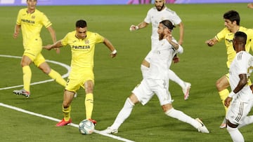 16/07/20  PARTIDO PRIMERA DIVISION 
 CORONAVIRUS COVID19 
 REAL MADRID - VILLARREAL 
 JUGADA DEL PENALTI DE SOFIAN CHAKLA A SERGIO RAMOS