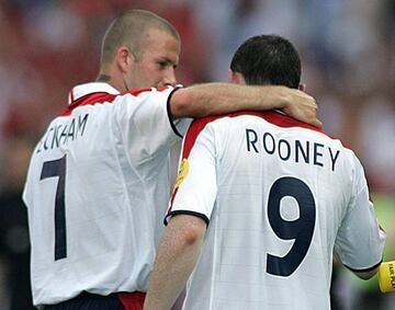 Wayne Rooney con David Beckham