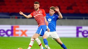 Domingos Duarte durante el partido jugado en Molde.