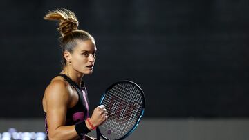 Maria Sakkari durante su partido en el Abierto de Guadalajara.