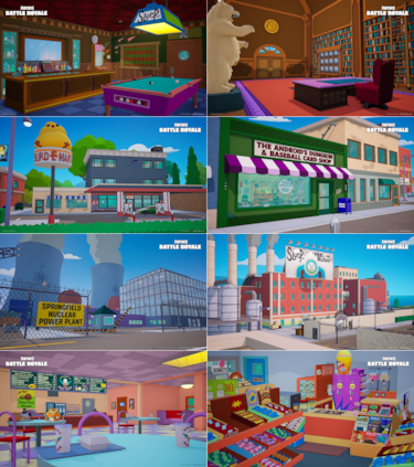 Así es el nuevo mapa de Springfield en Fortnite: la nueva temporada de ‘Los Simpson’ añade muchas ubicaciones de la serie