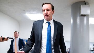 UNITED STATES - MAY 24: Sen. Chris Murphy, D-Conn.,  is seen in the U.S. Capitol before the senate luncheons on Tuesday, May 24, 2022. (Tom Williams/CQ-Roll Call, Inc via Getty Images)
