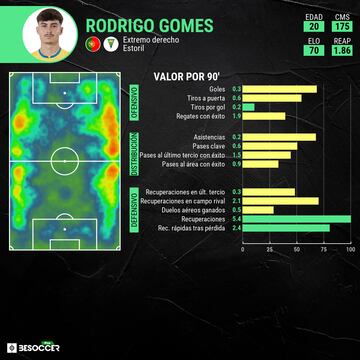 Estadísticas de Rodrigo Gomes.