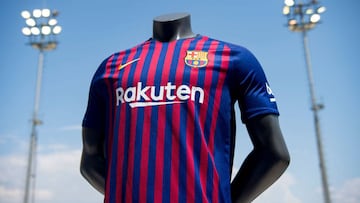 Picture shows the new FC Barcelona jersey for the 2018-19 season presented on May 19, 2018 in Barcelona.
