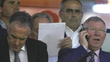 Alex Ferguson siguió en directo el partido de De Gea en Mestalla.