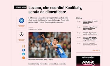 Prensa italiana elogia el desempeño de Lozano
