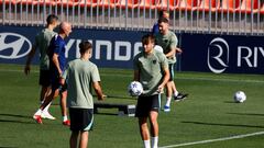 Ilias Kostis, en el entrenamiento de ayer.