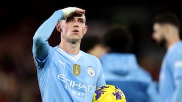 Phil Foden, extremo del Manchester City, lideró la victoria del equipo de Guardiola en la jornada 23 de Premier League ante Brentford.