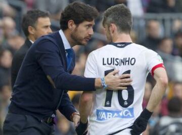 Victor Sánchez con Luisinho.