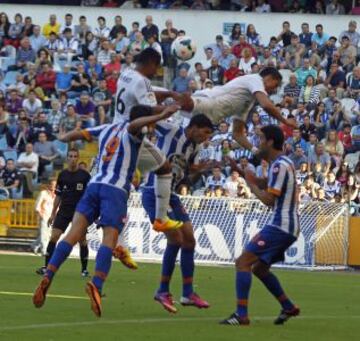 Trofeo Teresa Herrera. Deportivo de la Coruña - Real Madrid. 0-3. Casemiro marca el tercer gol en un remate de cabeza.