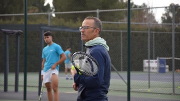 Samuel López, en un entrenamiento de Carlos Alcaraz.