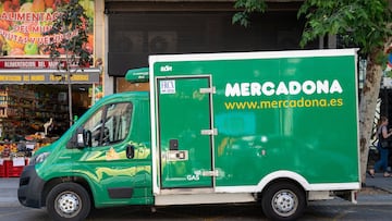 MADRID, SPAIN - 2024/06/01: A delivery truck from the Spanish supermarket chain Mercadona is seen parked on the street in Spain. (Photo by Xavi Lopez/SOPA Images/LightRocket via Getty Images)