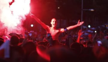 La celebración en la plaza de Neptuno