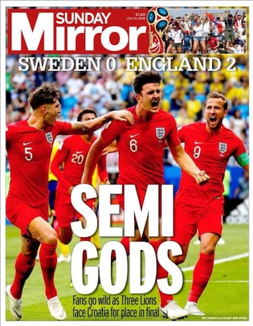 "Semidioses" titulaba el Sunday Mirror ayer.
